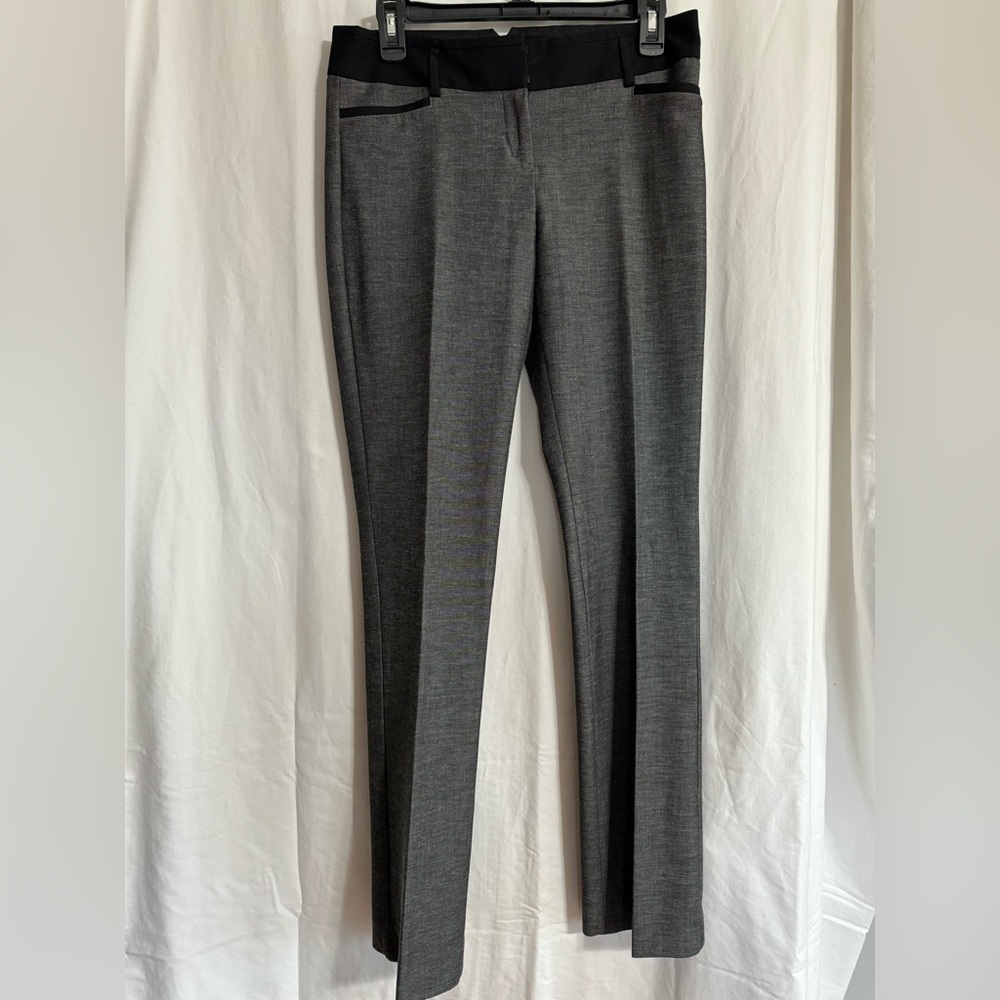Express Columnist dress pants, size 2R. Dark gray with black trim.